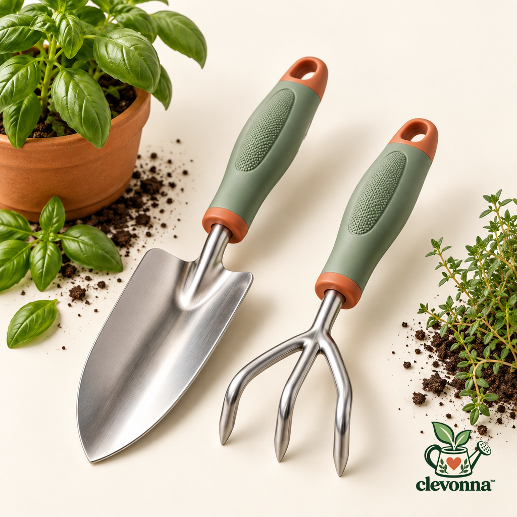 clevonna™ Stainless Steel Trowel & Cultivator Set main image